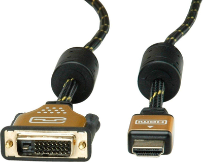 Kabllo Roline 11.04.5896 DVI D në HDMI, 1.5m, e zezë