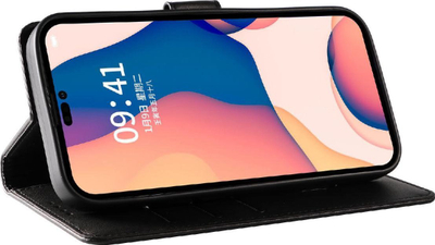 Mbrojtëse libri lëkure për telefon Apple iPhone 16 Pro Max, me kapak, e zezë