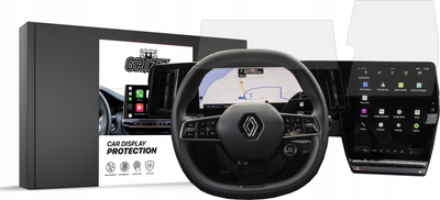 Folie mbrojtëse GRIZZ MatteScreen 2n1 për Renault Megane E Tech 12, kundër gjurmëve të gishtave, matte, transparente