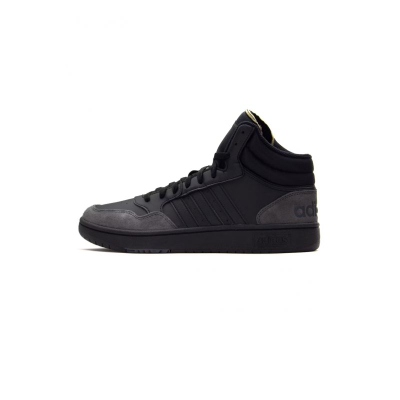 Atlete Adidas Hoops 3.0 Mid, për burra, lëkurë, të zeza