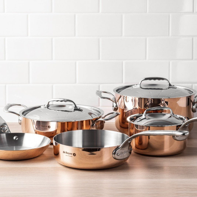 Tigan sauté De Buyer Prima Matera, 16cm, bakër dhe çelik, ngjyrë metalike