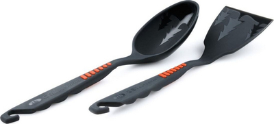 Set lugë dhe shpatull kuzhine GSI Outdoors Pack, plastike me silikon, për kamping, ngjyrë e zezë