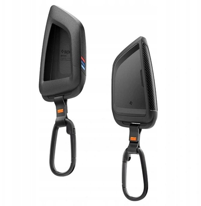 Mbajtëse çelësi BMW Spigen BK100, TPU, me karabiner, e zezë