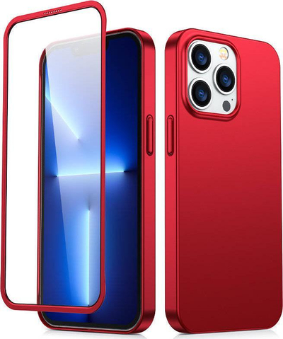 Mbulesë 360 Joyroom JR-BP935 për iPhone 13 Pro, set 2 në 1 me xham të temperuar, e kuqe