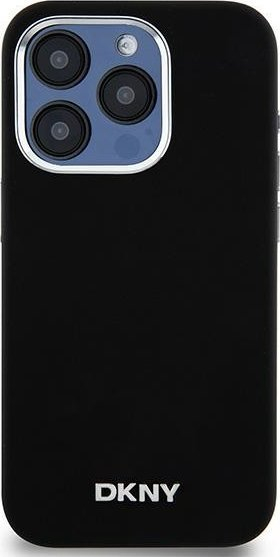 Mbështjellës telefoni DKNY Liquid Silicone Small Metal Logo MagSafe për iPhone 14 Pro, silikon, i zi