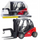 Lodër karrocë ngritëse LeanToys, model forklift, e kuqe