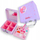 Set grimi Purple Makeup Case, kuti kozmetike me pasqyrë, paletë shumëngjyrëshe, e vjollcë