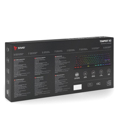 Tastierë mekanike SAVIO TEMPEST X2, Outemu Blue, RGB, e zezë