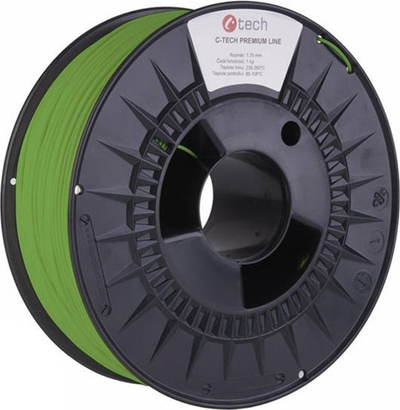 Filament 3D C-TECH Premium Line PLA, 1.75mm, 1kg, jeshile e verdhë