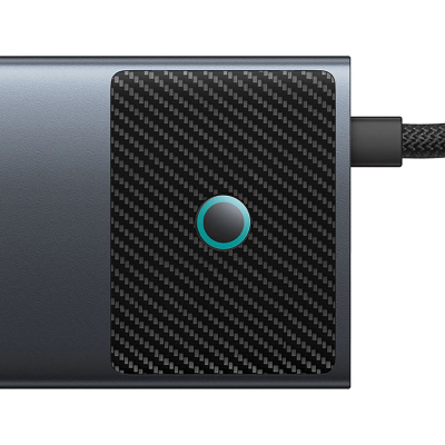 HUB USB C Baseus 10 në 1, Dual HDMI 8K 4K, RJ45 PD 100W, gri e errët