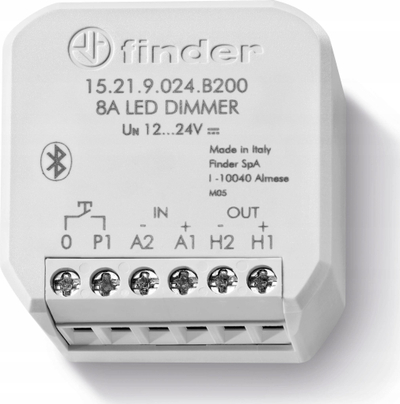 Актуатор димер ЛЕД Финдер ЈЕСЛИ 15.21.9.024.B200, 8A, 12–24V DC, бел