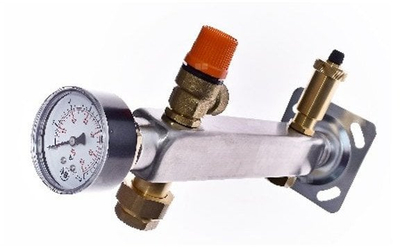 Група за сигурност инокс QIK GBI, 6 bar, брза врска 3/4", сива