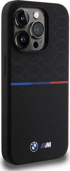 Këllëf telefoni BMW BMHMP15L22SMPK për iPhone 15 Pro 6.1", silikon, MagSafe, i zi