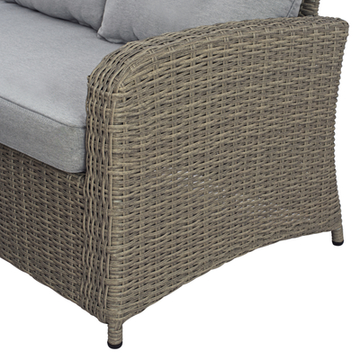 Set këndor alumini për dhomë dite HM5144.21, me 2 tabure dhe tavolinë, gri