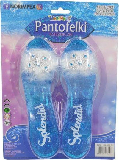 Këpucë princeshe lodër Norimpex 1004800, plastike, me shkëlqim, blu