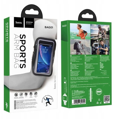 Armband për telefon Hoco, 7\", rregullueshëm, i zi