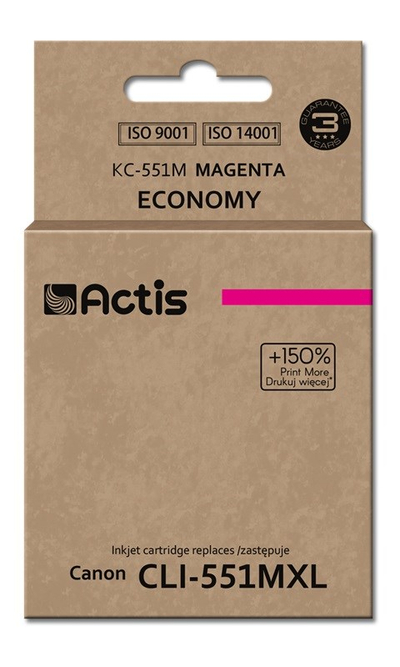 Ngjyrë për printer Actis KC-551M (zëvendësim për Canon CLI-551M), 12 ml, vjollcë