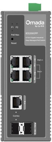 Switch industrial TP-Link Omada IES206GPP, 6 porta Gigabit, PoE, gri