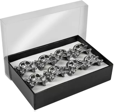 Set unazash Skull Rings, 8 copë, unisex, argjend