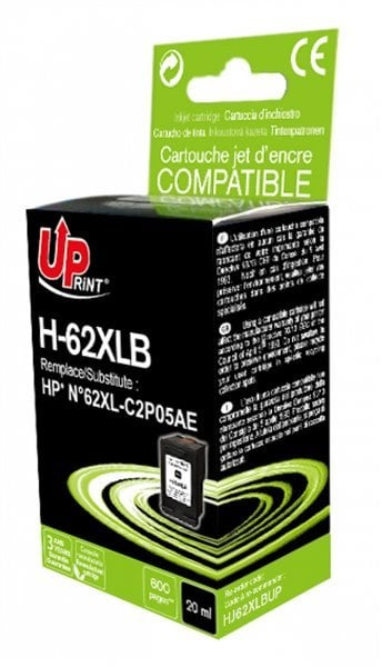Рециклиран црн кертриџ UPrint H-62XLB, замена за HP 62XL