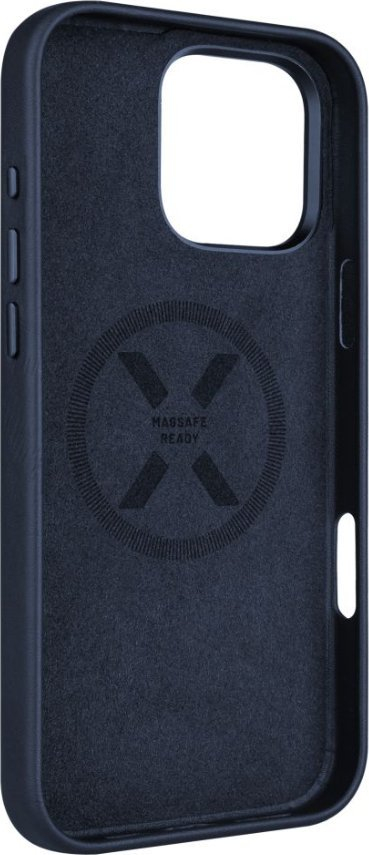 Kapak telefoni FIXED MagLeather për iPhone 16 Pro Max, lëkurë, MagSafe, blu