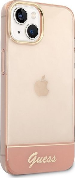 Guaskë telefoni Guess GUHCP14MHGCOP për iPhone 14 Plus, hardcase, transparente, rozë