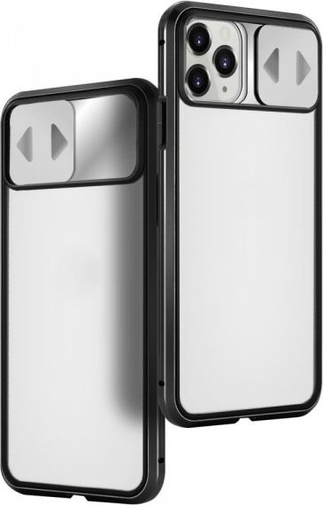 Mbulesë magnetike 360° Wozinsky Cam Slider për Huawei P40, xham i integruar, kapak kamere, e zezë