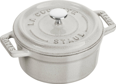 Tenxhere mini gize Staub, 250 ml, me kapak, White Truffle, rrumbullake