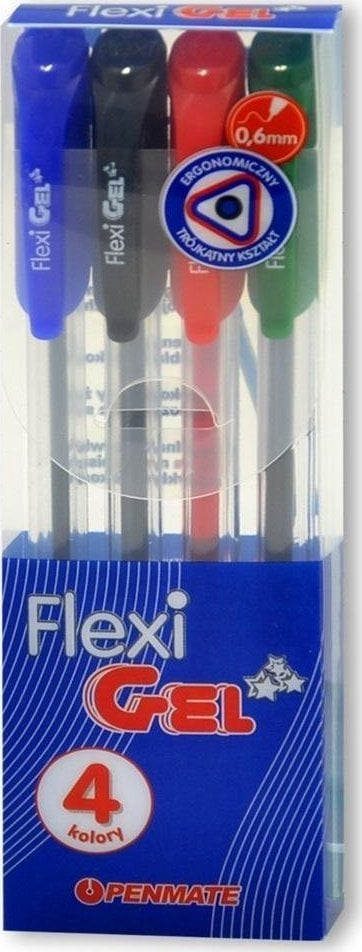 Stilolapsa me gel Penmate Flexi Abra Gel, set 4 ngjyra, majë 0.6 mm