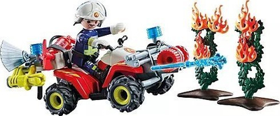 Сет играчка PLAYMOBIL Action Heroes Fire Brigade 71825, противпожарен квад, за деца 4+ години, многубоен