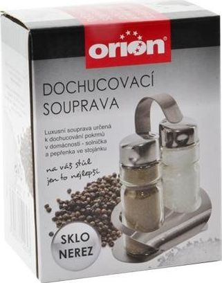 Set kripore dhe piperosë qelqi me mbajtëse çeliku me dorezë, transparent