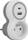 Prizë njëfishe me USB Plastrol R-1CA/B, 16A 3680W, 230V, bardh gri