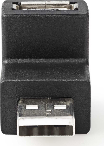 Adapter USB Nedis USB 2.0, USB A mashkull në USB A femër, 480 Mbps, i zi
