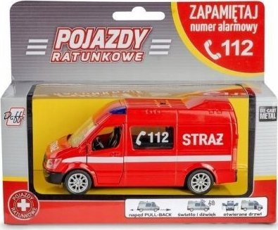 Lodër makinë shpëtimi Daff Rescue Vehicle Fire Department, makinë zjarrfikëse për kalamaj, e kuqe