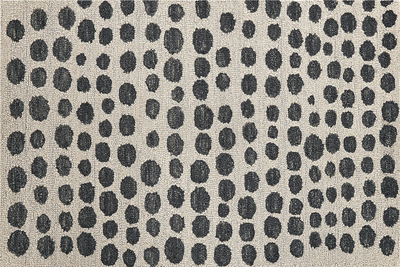 Tapet leshi HAVRAN, 140 x 200 cm, me pika, bezhë me të zeza