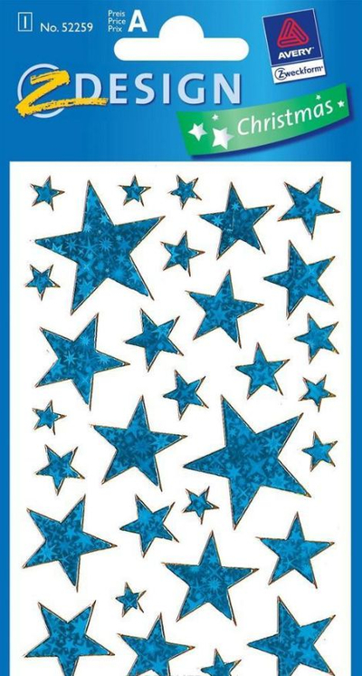 Stickers dekorativ Zdesign Blue Stars, set me yje, blu