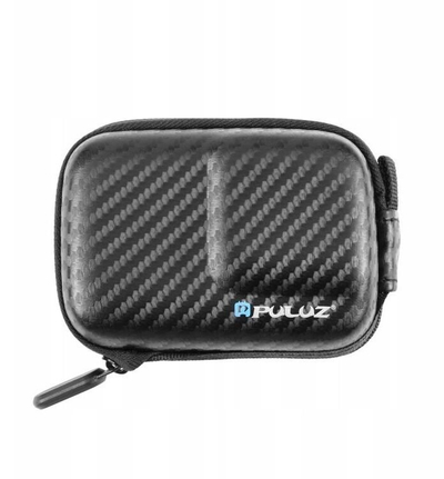Kuti mbrojtëse Puluz PU946B për DJI Osmo Action 4 3, trup i fortë, pamje karboni, e zezë