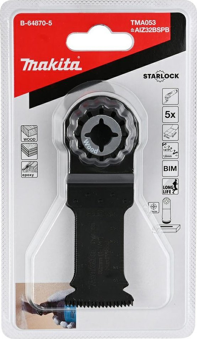 Teh sharrë plunge Makita TMA053 Starlock, 32mm, BIM, i zi