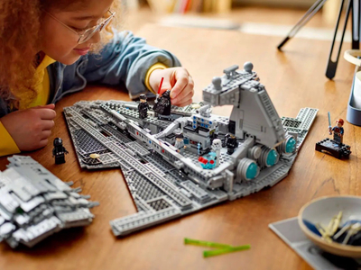 Lodër ndërtimi Imperial Star Destroyer, model anije hapësinore, shumëpjesëshe, gri