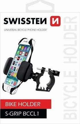 Mbajtëse telefoni për biçikletë Swissten BCCL1, përshtatje universale, fiksim mekanik, e zezë