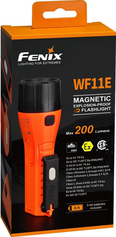 Elektrik dore Fenix WF11E, LED, 200 lumens, portokalli