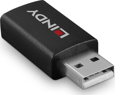 Adapter USB Lindy 71263, gender changer Type A në Type A, i zi
