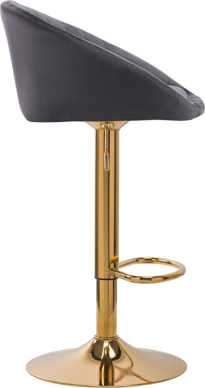 Stol bari Activeshop QS-B16G, velvet, i gri