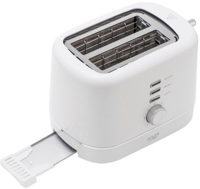 Toaster Adler AD 3224, 7 nivele pjekje, funksion defrost edhe reheat, i bardhë