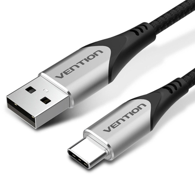 Kabllo karikimi Vention Type C USB 2.0, 3A, 2m, gri