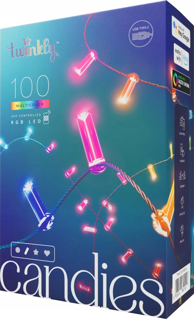 Drita LED për pemë Twinkly Candies TWKC100RGB-G, 6 m, RGB, shumëngjyrëshe
