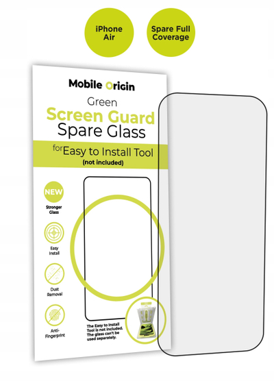 Xham mbrojtës Mobile Origin Green, Full Cover, për iPhone Air, i tejdukshëm