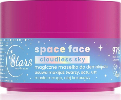 Buter për heqjen e makijazhit Stars from the Stars Space Face Cloudless Sky, me gjalpë mango dhe vaj kokosi, 40 ml, rozë
