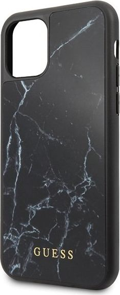 Kuti telefoni Guess Marble për iPhone 11 Pro, TPU, me pamje mermeri, e zezë
