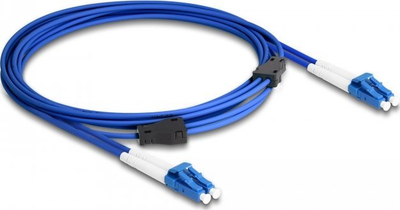Kabllo fibër optike DeLOCK LC Duplex në LC Duplex, me armaturë metalike, blu